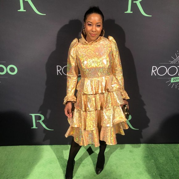 Batsheva Gold Midi Dress - Picture 3 of 7